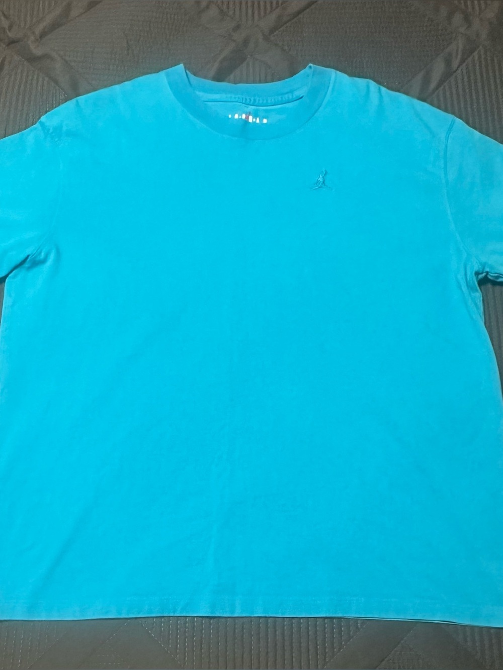 Jordan T Shirt Mens L Sky Blue Solid Cotton Jordan Jumpman logo Loose Fit
